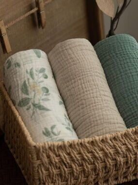 Muslin Swaddle Blankets for Newborn, 3-Pack Cotton